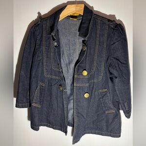 DG Dark Blue Denim Jacket with Gold Buttons